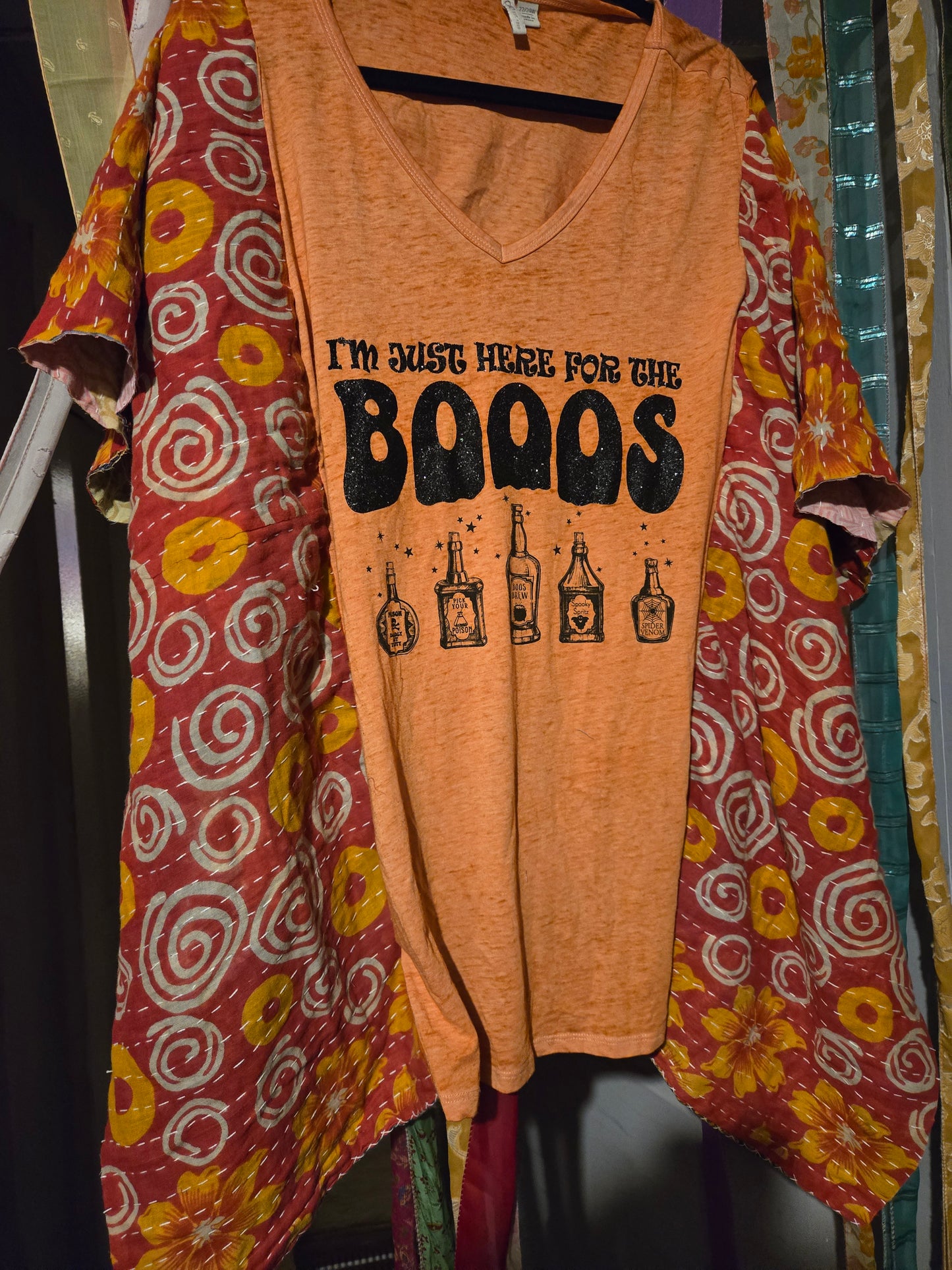 Upcycled Here for the Boos Kantha Tee