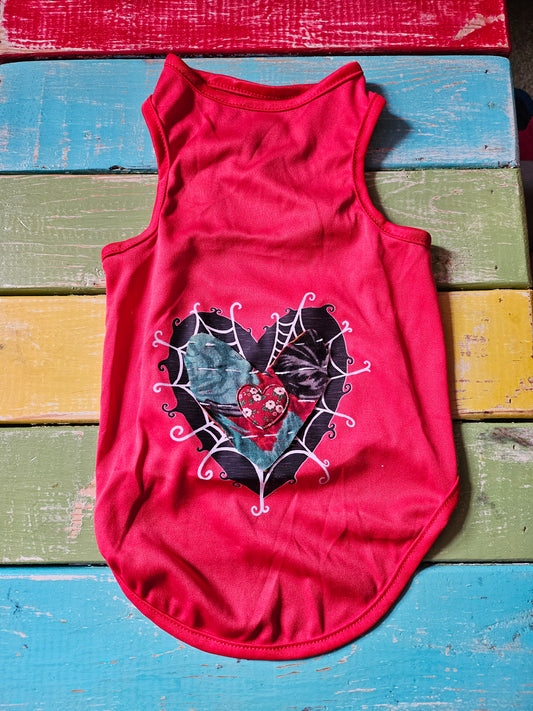 Upcycled Heart Kantha Dog Tee