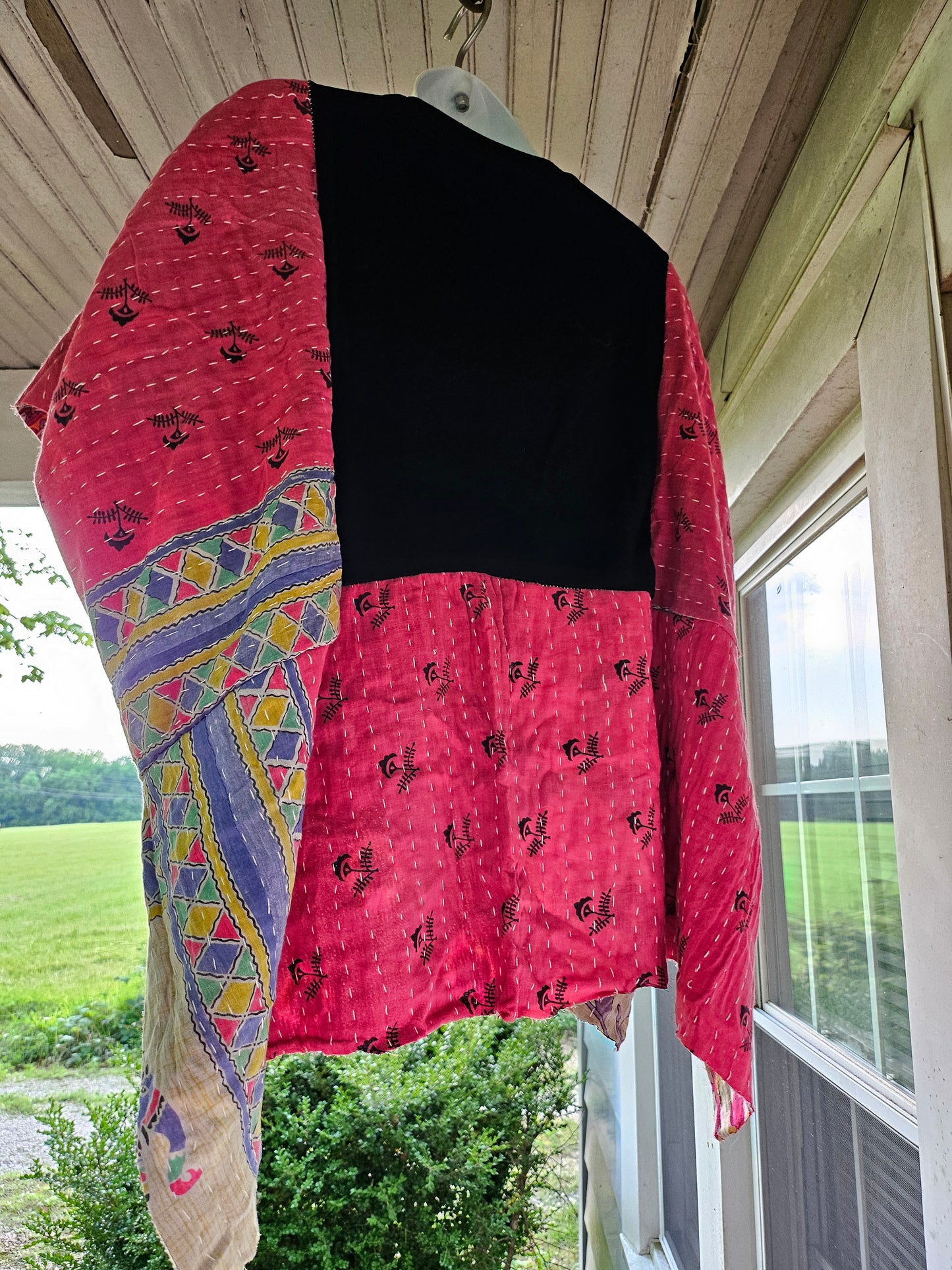 Upcycled Cowgirl Kantha Peplum Tee