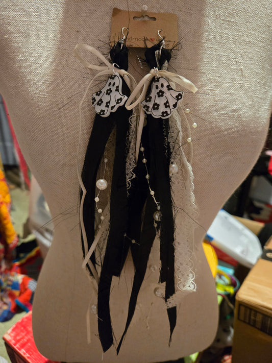 Upcycled Groovy Ghost Earrings