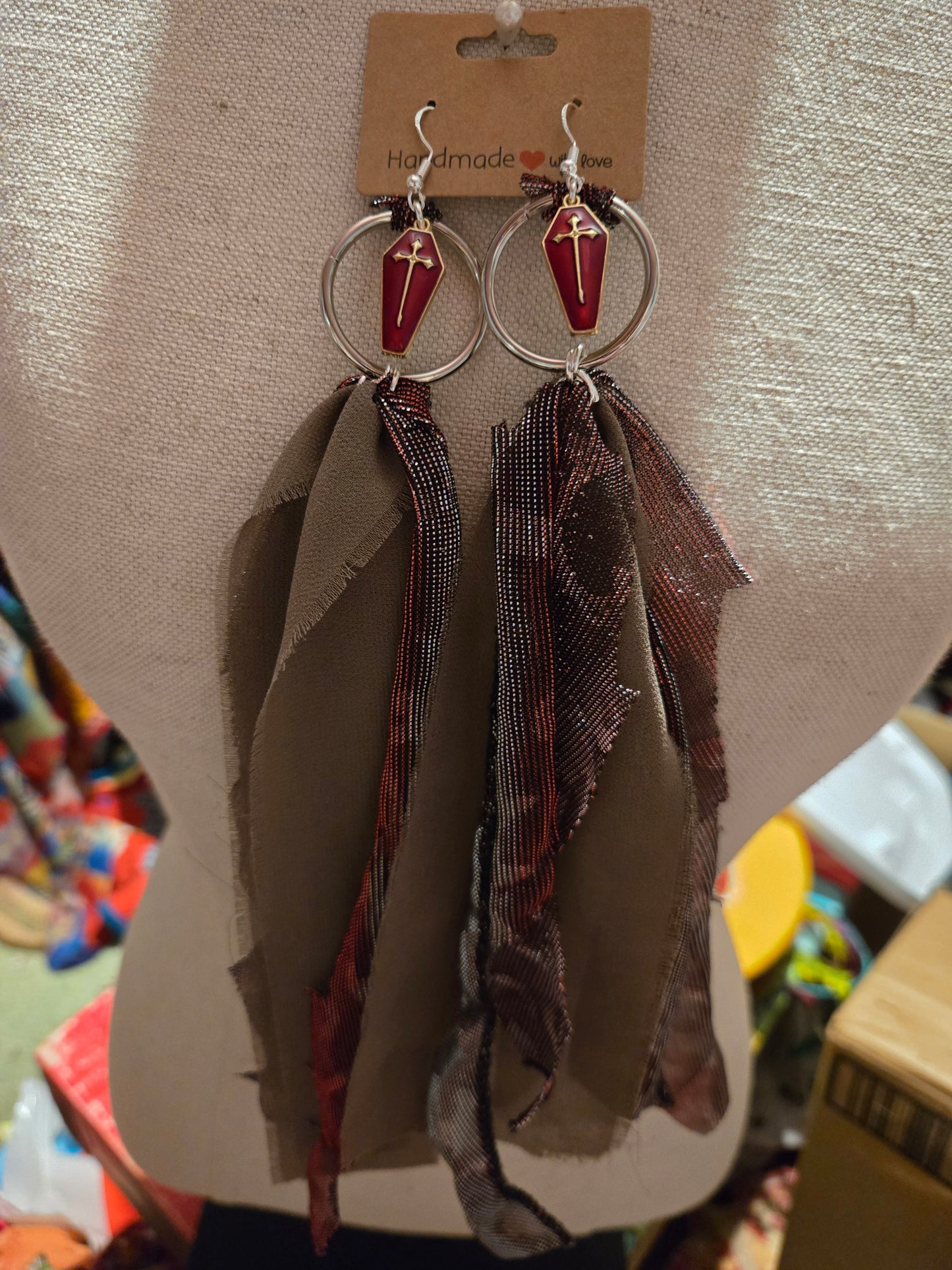 Upcycled Grunge Coffin Earrings