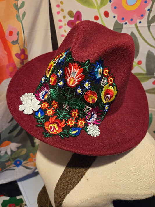 Upcycled Heart Embroidery Hat