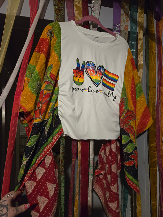 Upcycled Equality Pride Kantha Tee