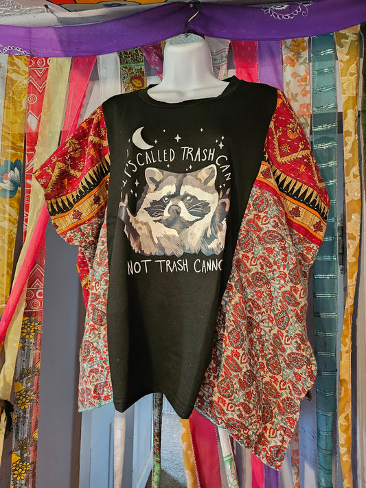 Upcycled Raccoon Kantha Tee