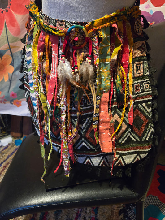 Upcycled Dreamcatcher Kantha Purse