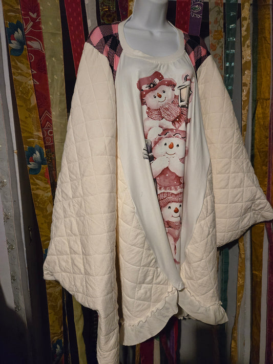 Upcycled Snowman Blanket Tee